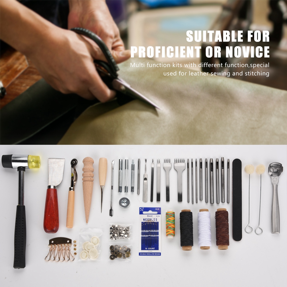 42PCS Leather Craft Tools Set  - огляд і ціна Groover Stitching Tool